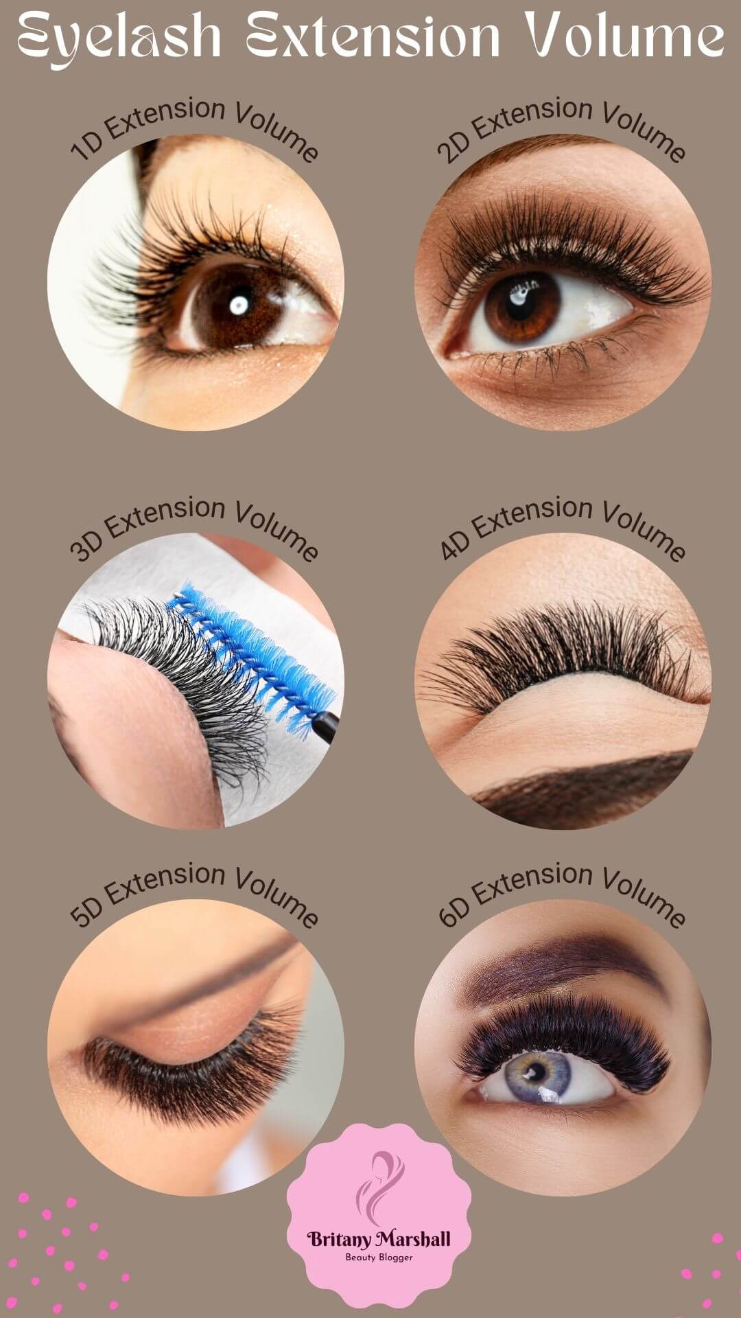 different Eyelash exntesions volume and curls