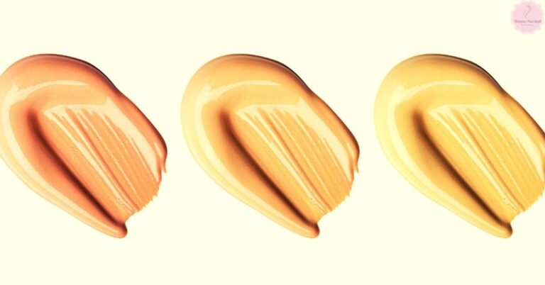 three swatches of smooth, gradient wax-based foundation with a buildable, sheer-to-medium coverage finish