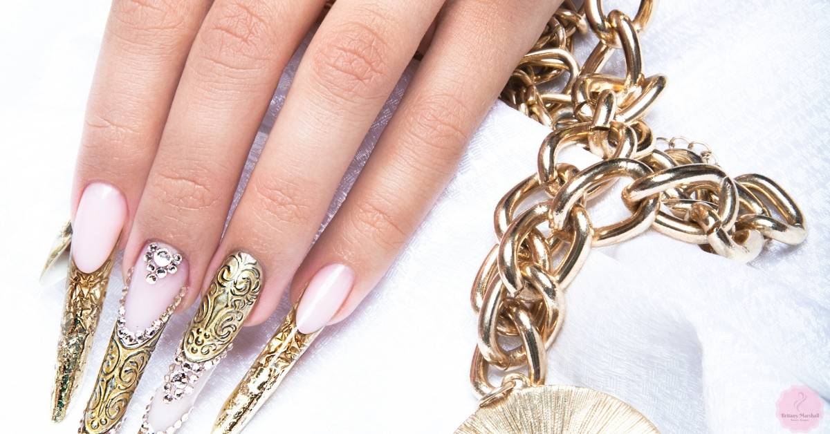 Simple rhinestone nail designs and ideas