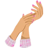 a pair of hands gently massaging nails with pink-tipped fingers, showcasing well-maintained nail care.