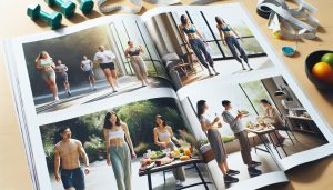 a Truvy weight loss system lifestyle guide showing exercise, healthy meals, and body transformation progress.