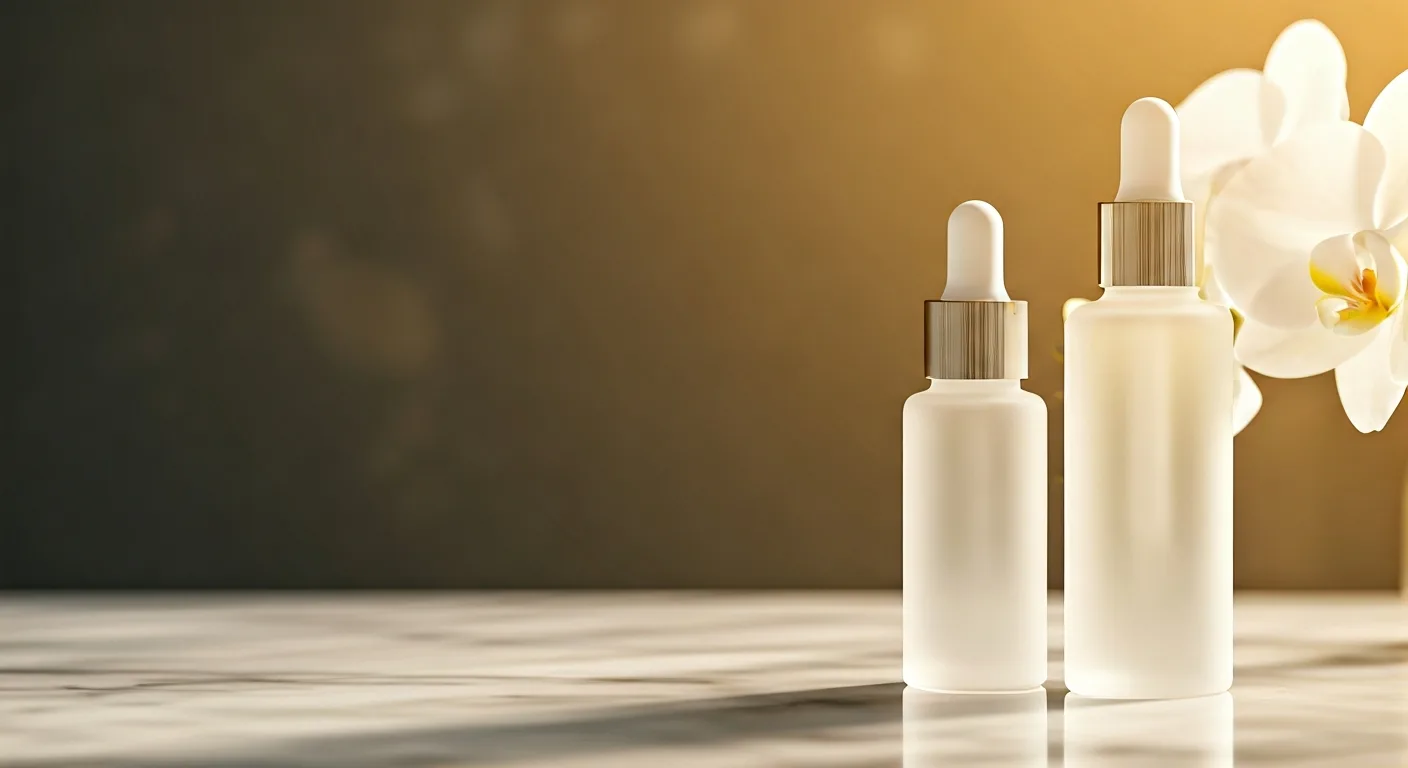 OneSkin product bottle on a marble vanity illustrating longevity skincare