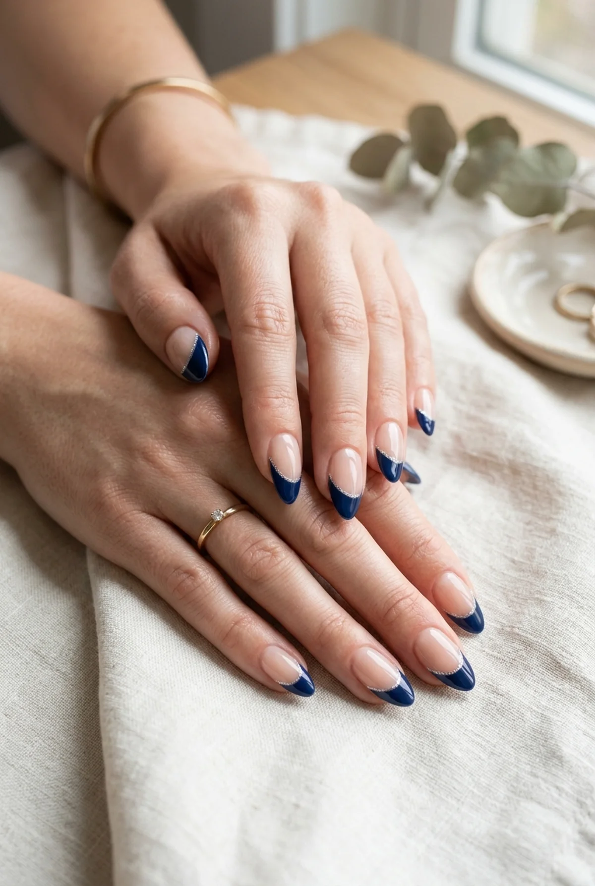 35 Stunning 4th of July Nail Designs to Try This Summer 6 Asymmetrical Navy French