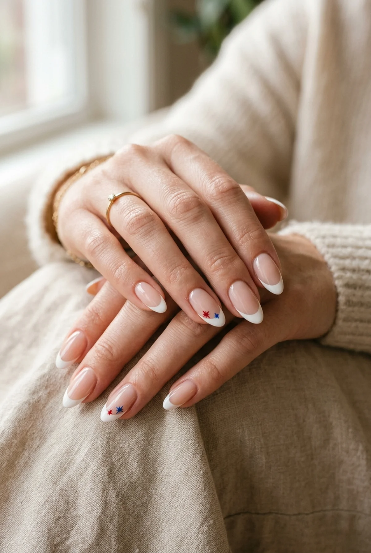 35 Stunning 4th of July Nail Designs to Try This Summer 3 Classic French Tip with Stars