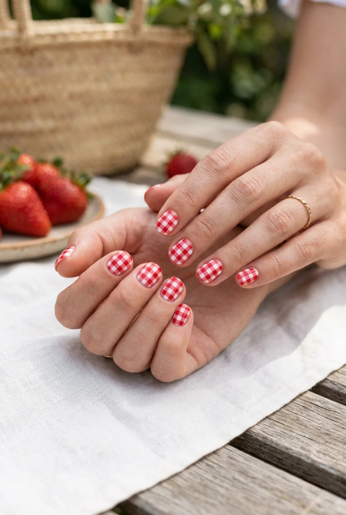 35 Stunning 4th of July Nail Designs to Try This Summer 14 Round Gingham