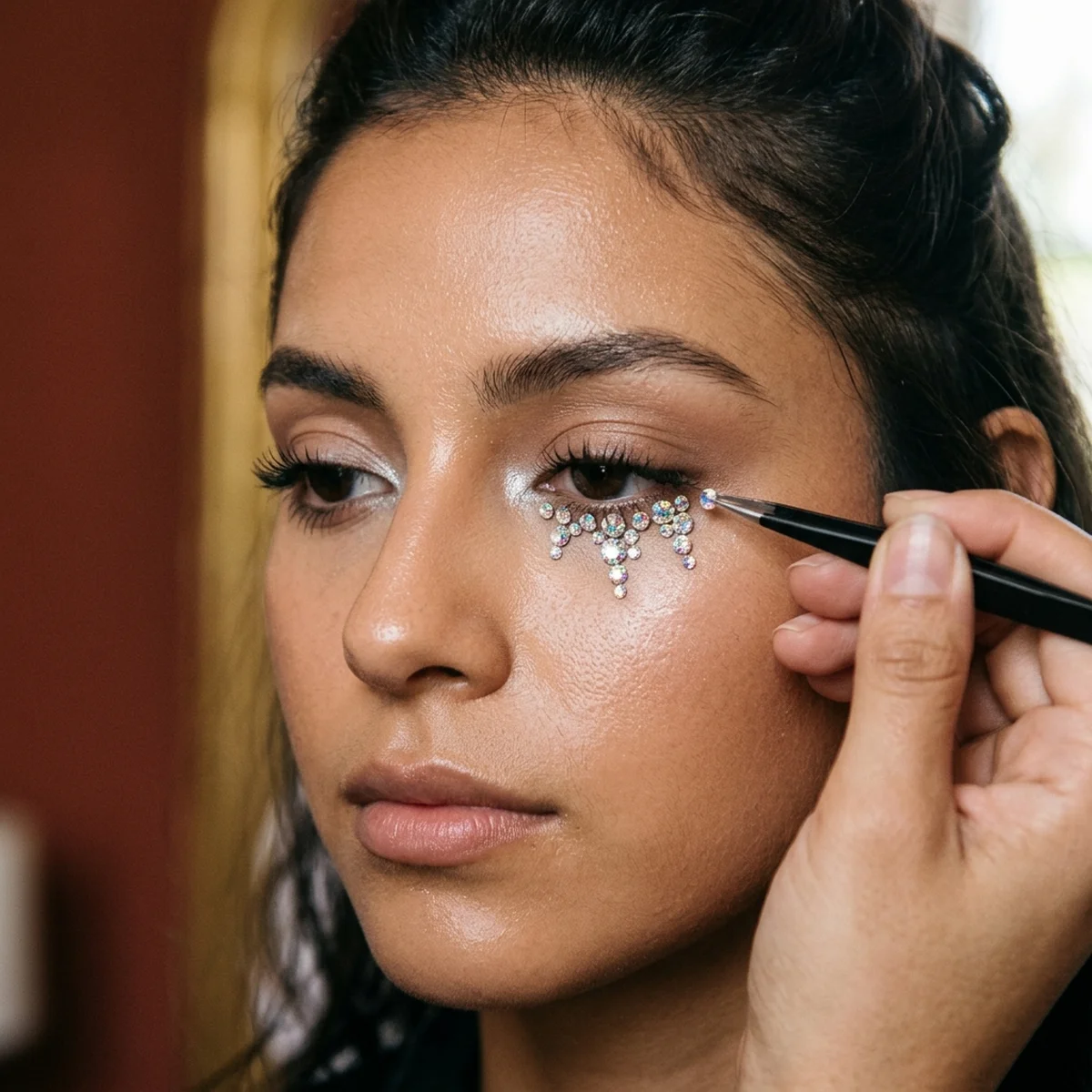 32 Stunning Mexico Makeup Trends and Latina Beauty Ideas 26 Rhinestone Tears