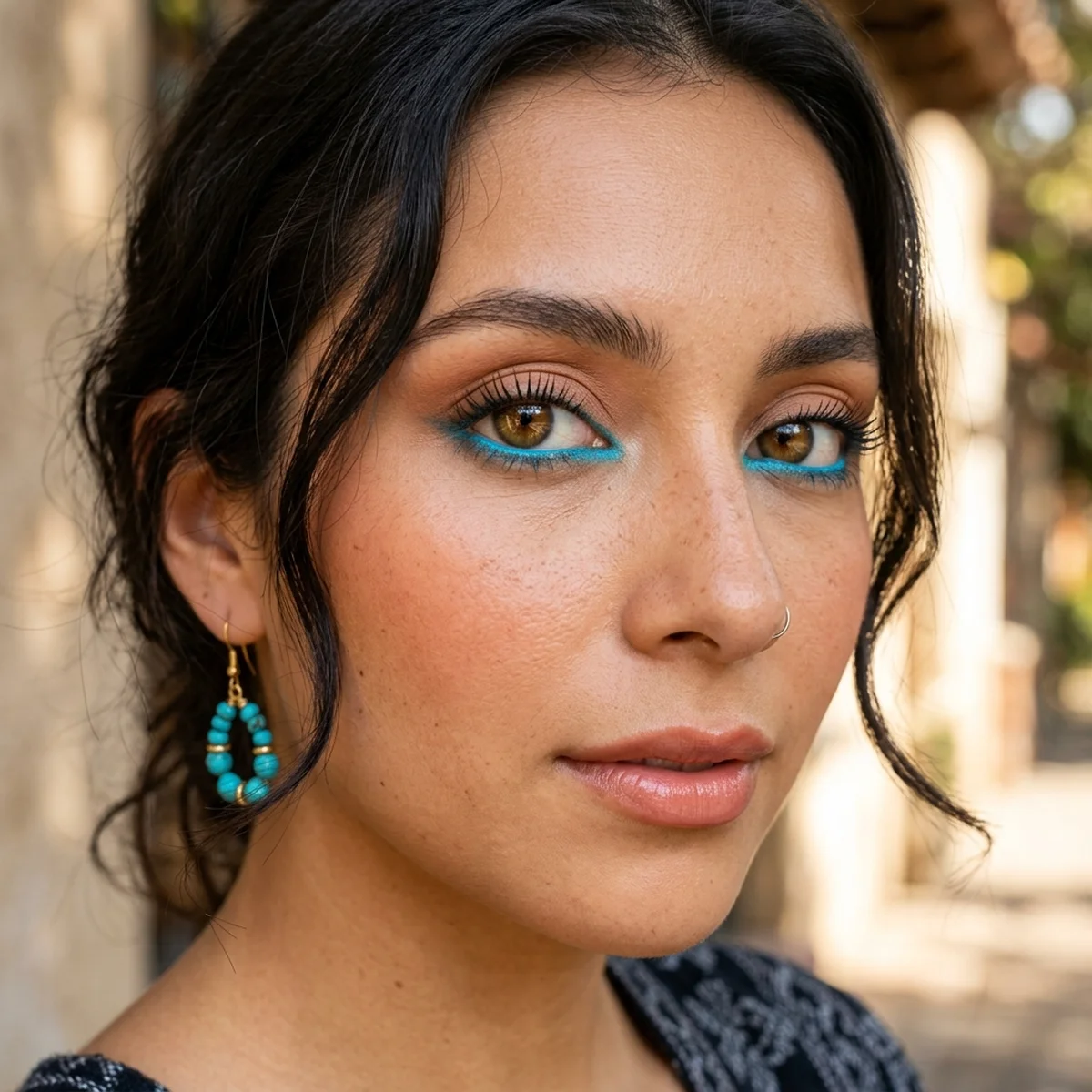32 Stunning Mexico Makeup Trends and Latina Beauty Ideas 30 Vibrant Turquoise Liner