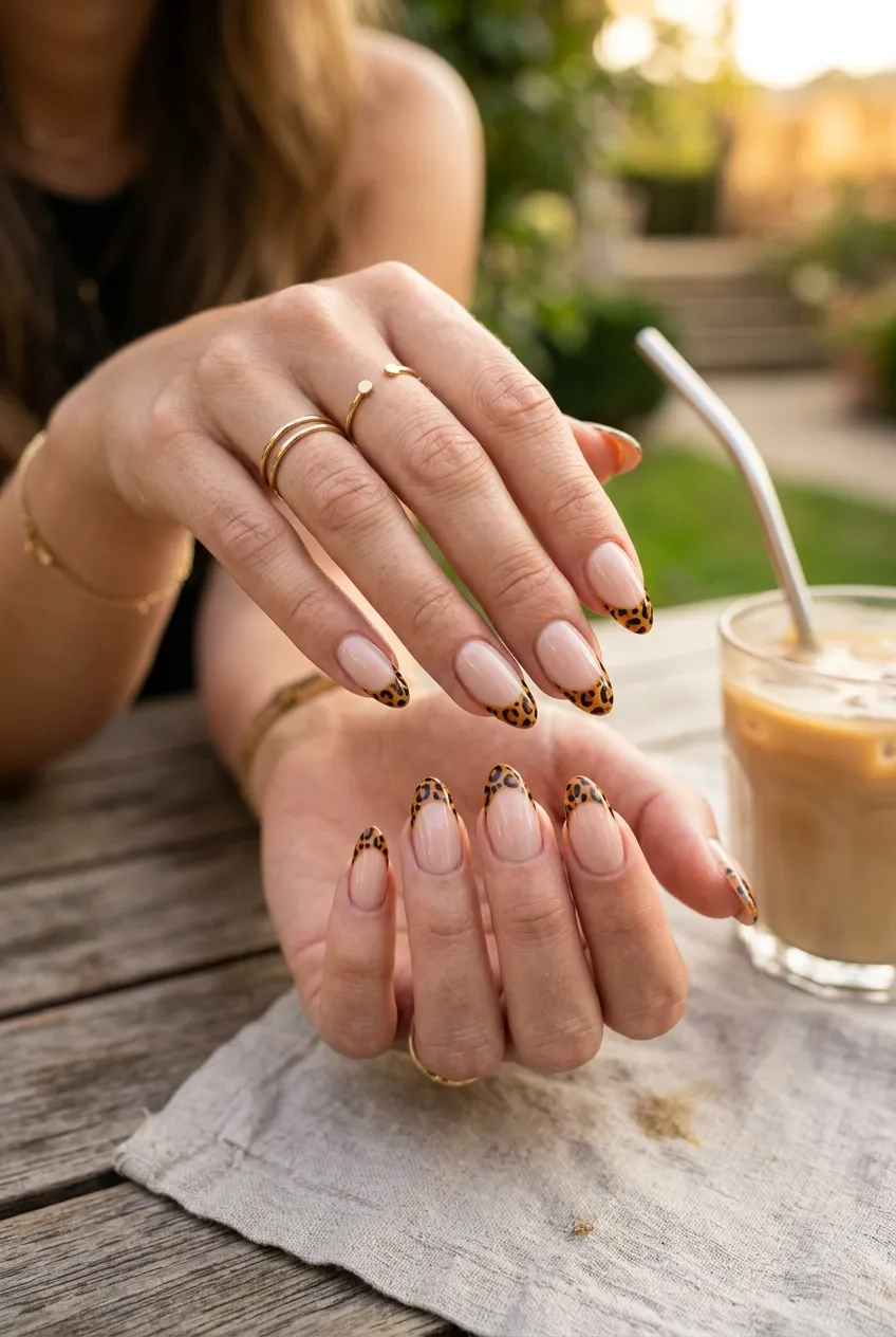 30 Stunning August Nails to Transition from Summer to Fall 45 Animal Print Leopard Tips