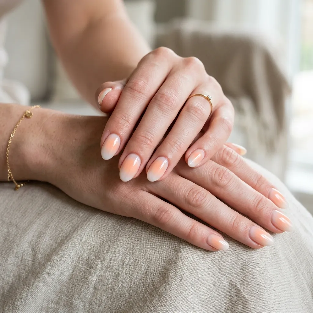 Soft Peach to Milky White Aura Blends