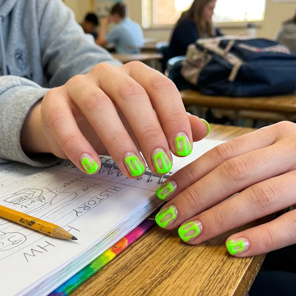 Playful Neon Green Slime Drips