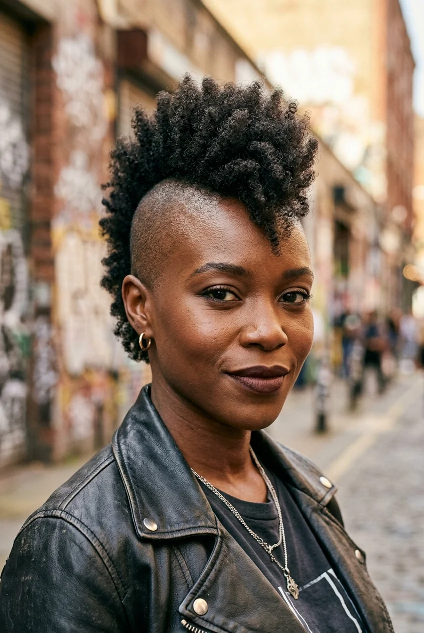 30 Gorgeous Coily Pixie Cuts You Have to See 56 Afro-Textured Mini Hawk