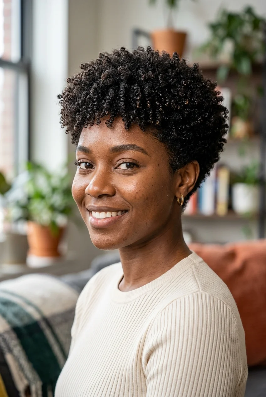 30 Gorgeous Coily Pixie Cuts You Have to See 42 Tapered Fro Coily Pixie
