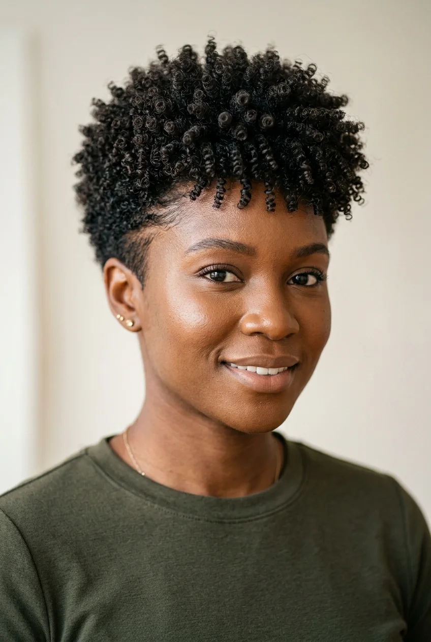 30 Gorgeous Coily Pixie Cuts You Have to See 57 Pixie with Tightly Coiled Crown