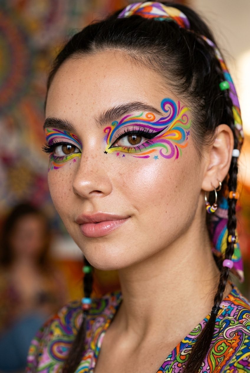 Psychedelic Swirl Eyeliner funky makeup