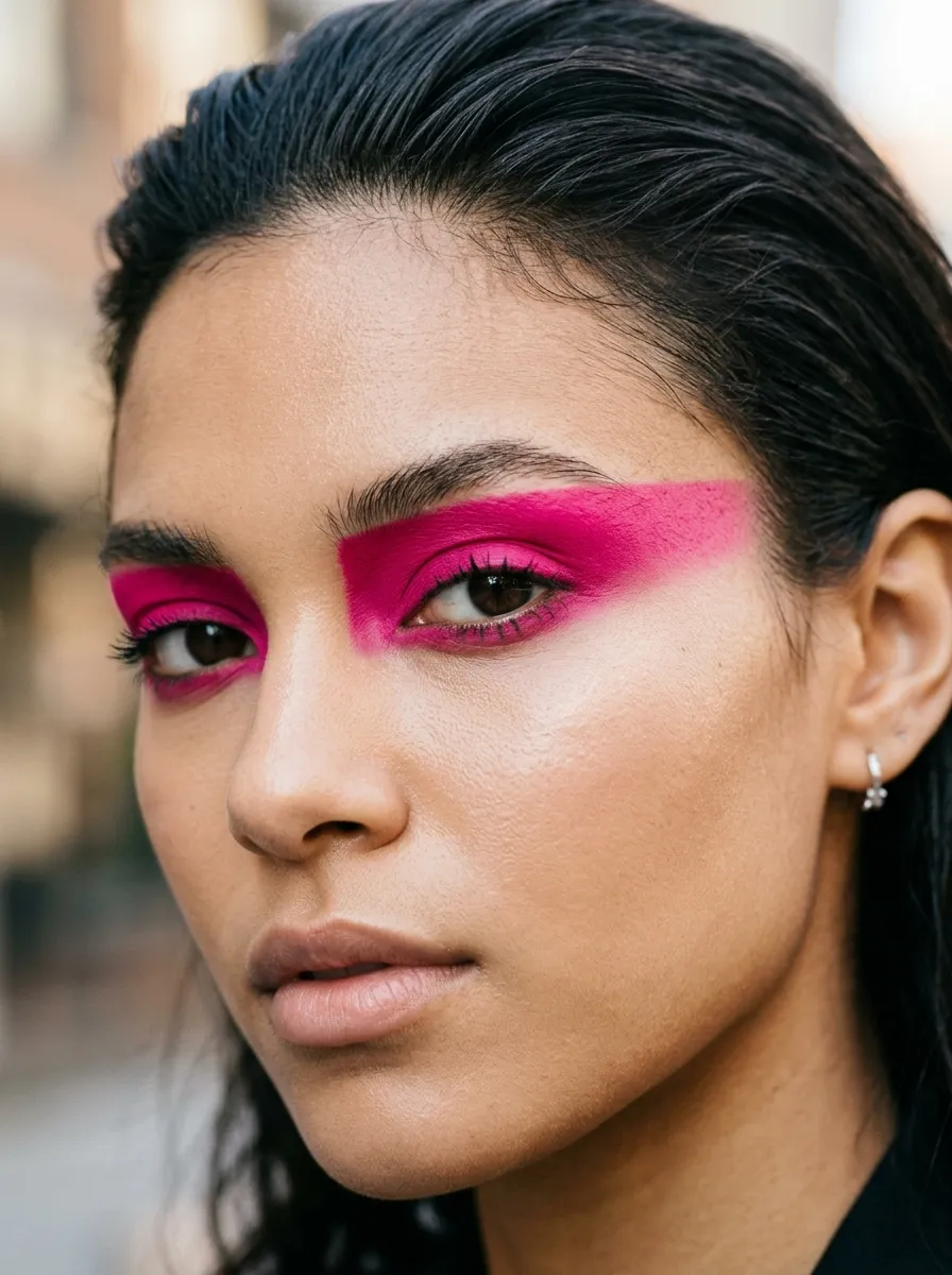 Fuchsia Temple Color Block funky makeup