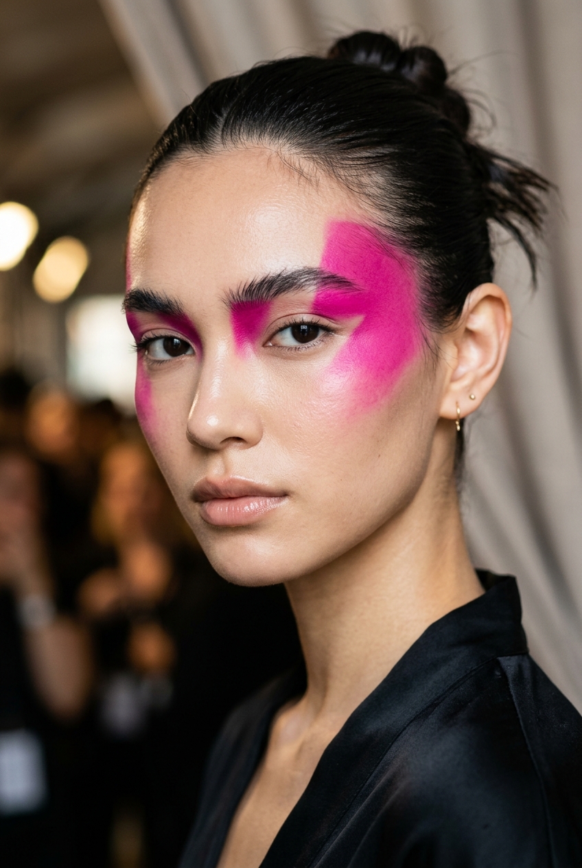 Fuchsia Temple Color Block funky makeup