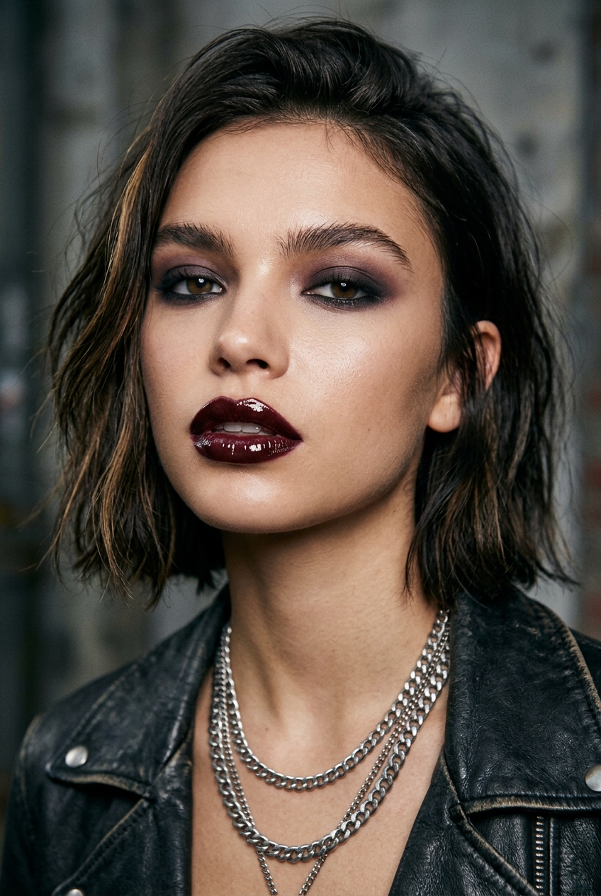 Grunge Vampy Glossy Lips funky makeup