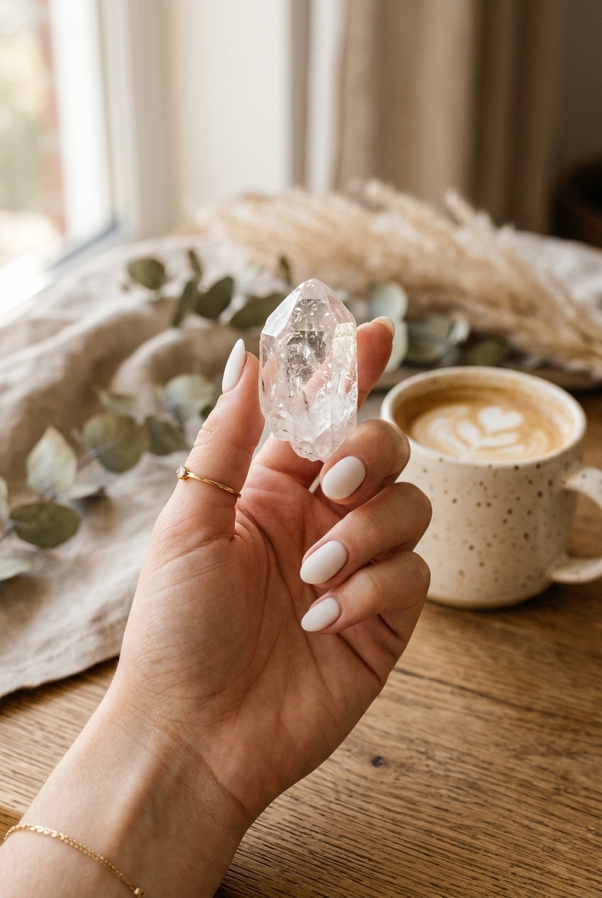23. Milky White Base for a Quartz Crystal Vibe