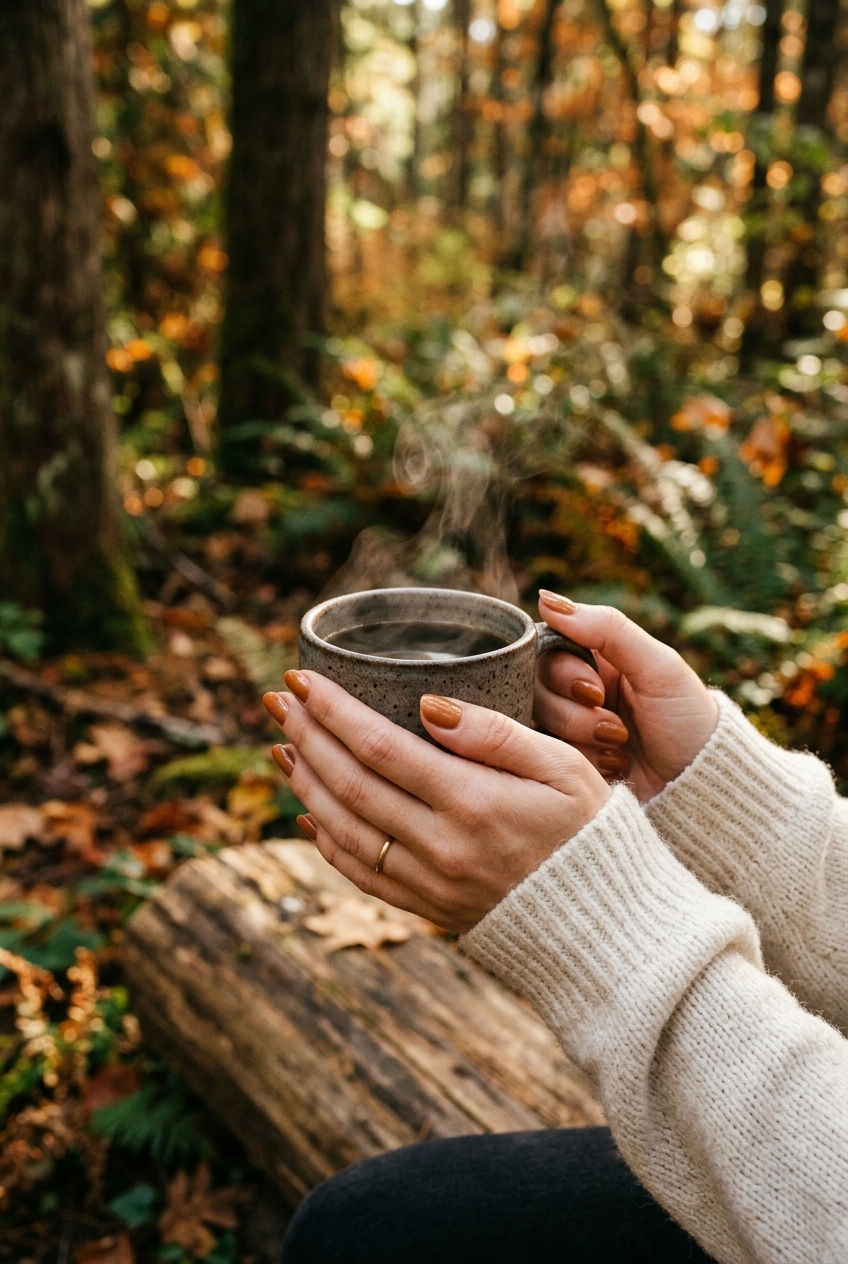 30. Warm Caramel Shade for Crisp Morning Coffee