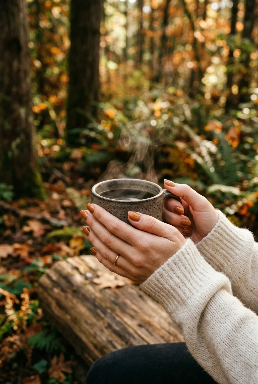30. Warm Caramel Shade for Crisp Morning Coffee