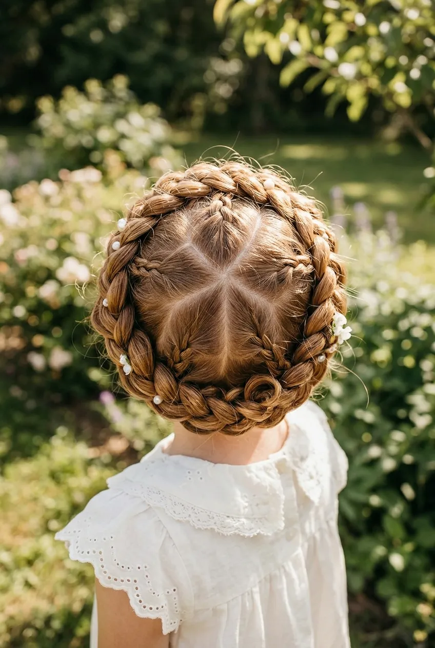 30 Star Hairstyles for Kids That Are Out of This World 12 Braided Crown with Star Center star hairstyle