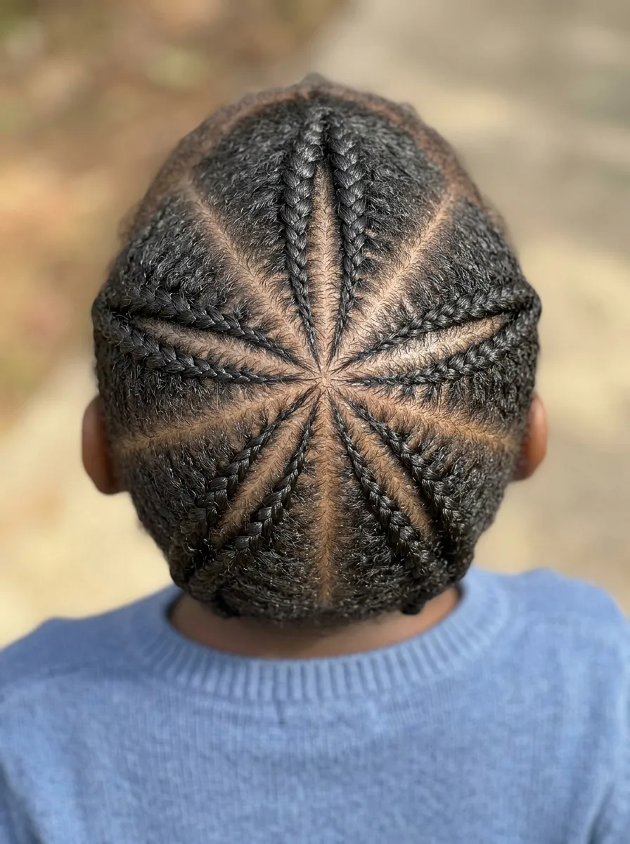 30 Star Hairstyles for Kids That Are Out of This World 2 Intricate Star Cornrow Braids star hairstyle