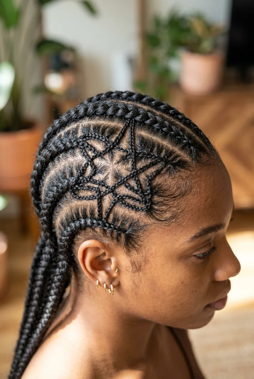 30 Star Hairstyles for Kids That Are Out of This World 23 Intricate Star Feed-in Braids star hairstyle