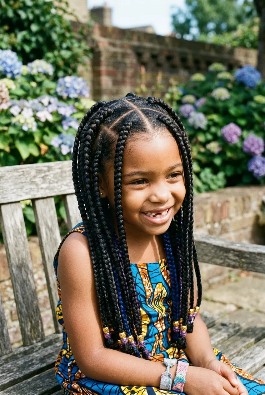 30 Star Hairstyles for Kids That Are Out of This World 20 Jumbo Box Braid Star Pattern star hairstyle
