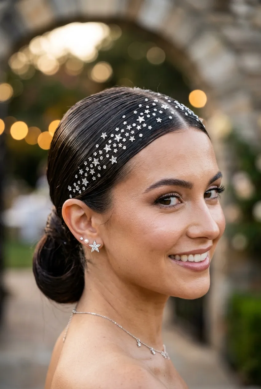 30 Star Hairstyles for Kids That Are Out of This World 17 Rhinestone Star Hair Gems star hairstyle