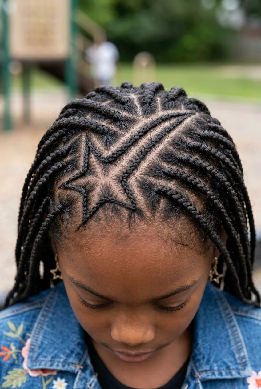 30 Star Hairstyles for Kids That Are Out of This World 19 Shooting Star Zig-Zag Part star hairstyle