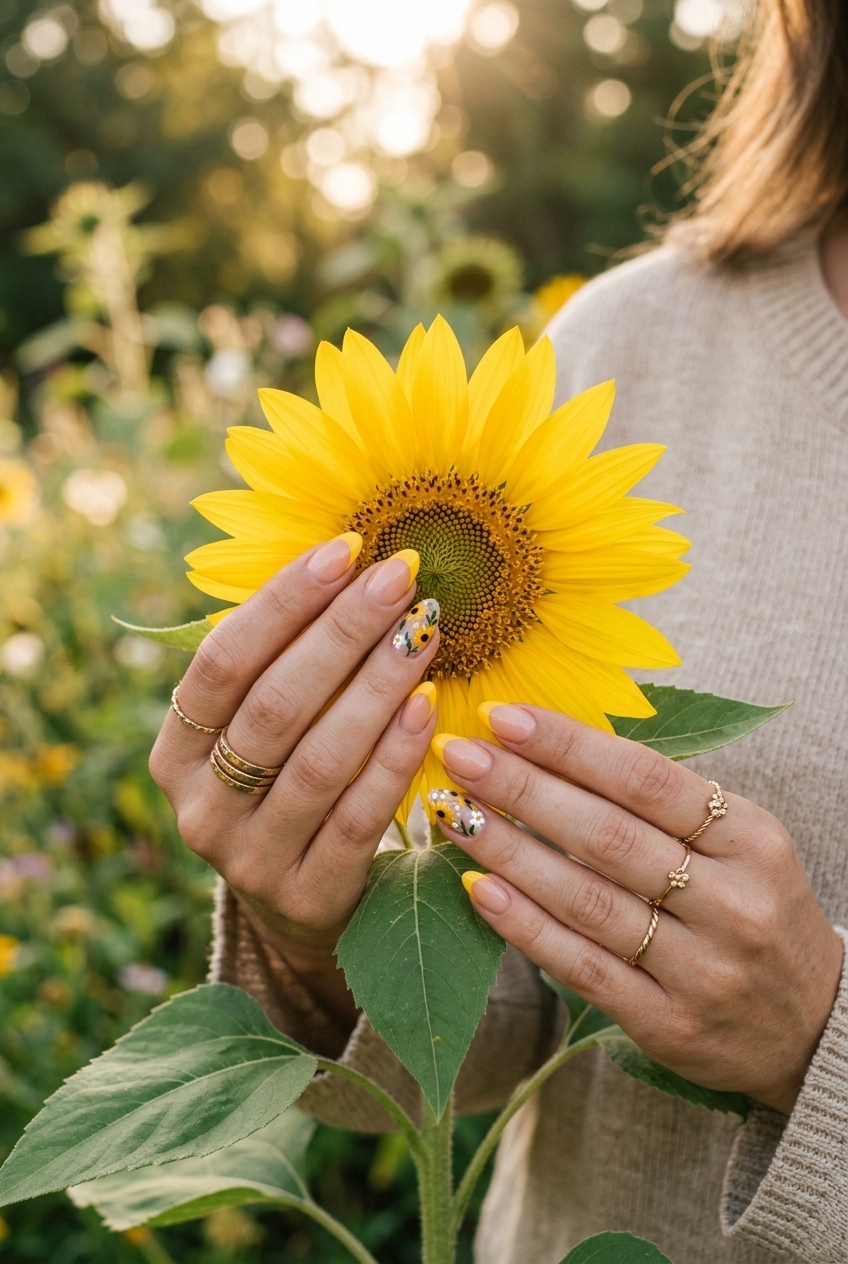 Sunflower Nails Inspiration