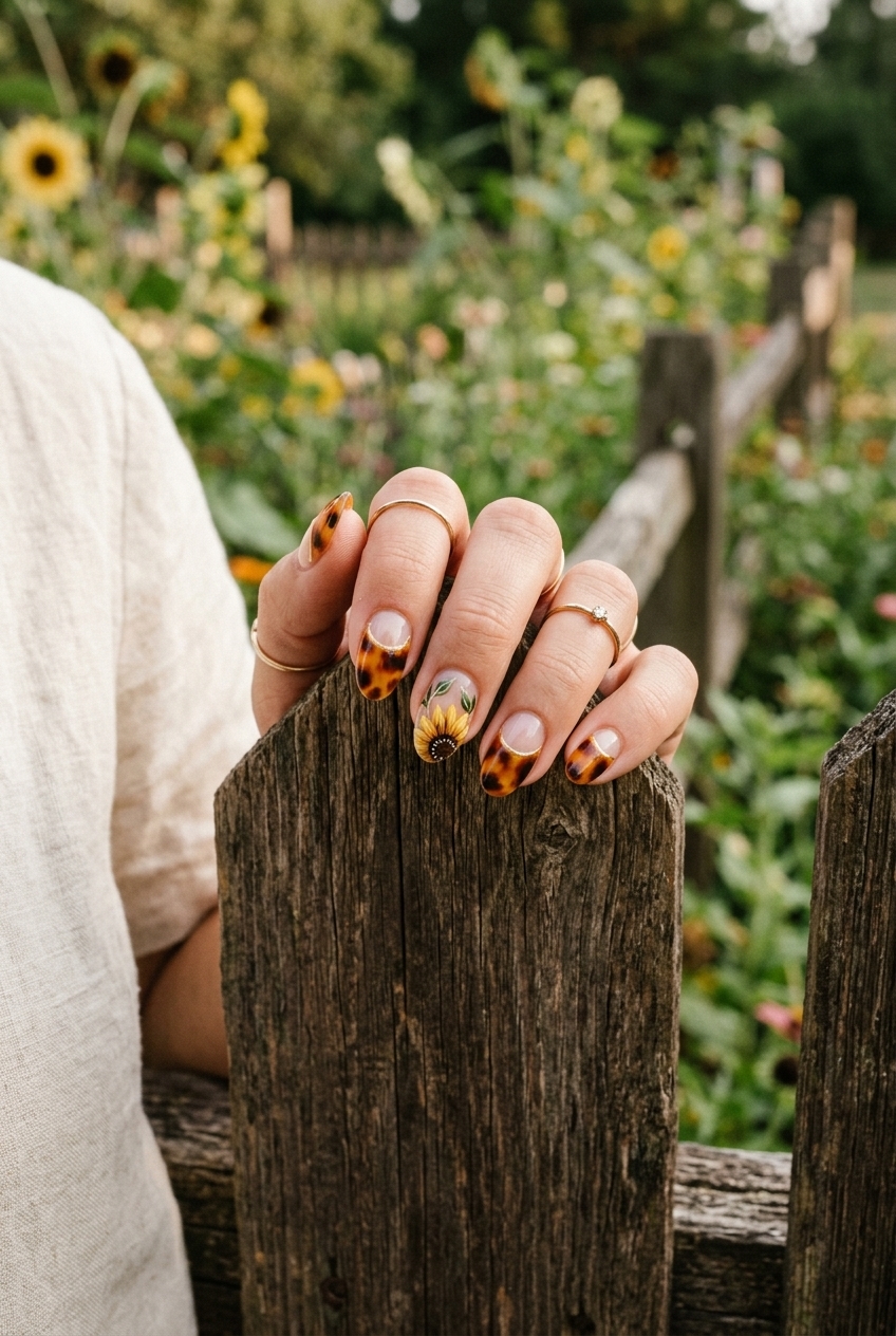 16. Negative Space Tortoiseshell and Sunflower Mix