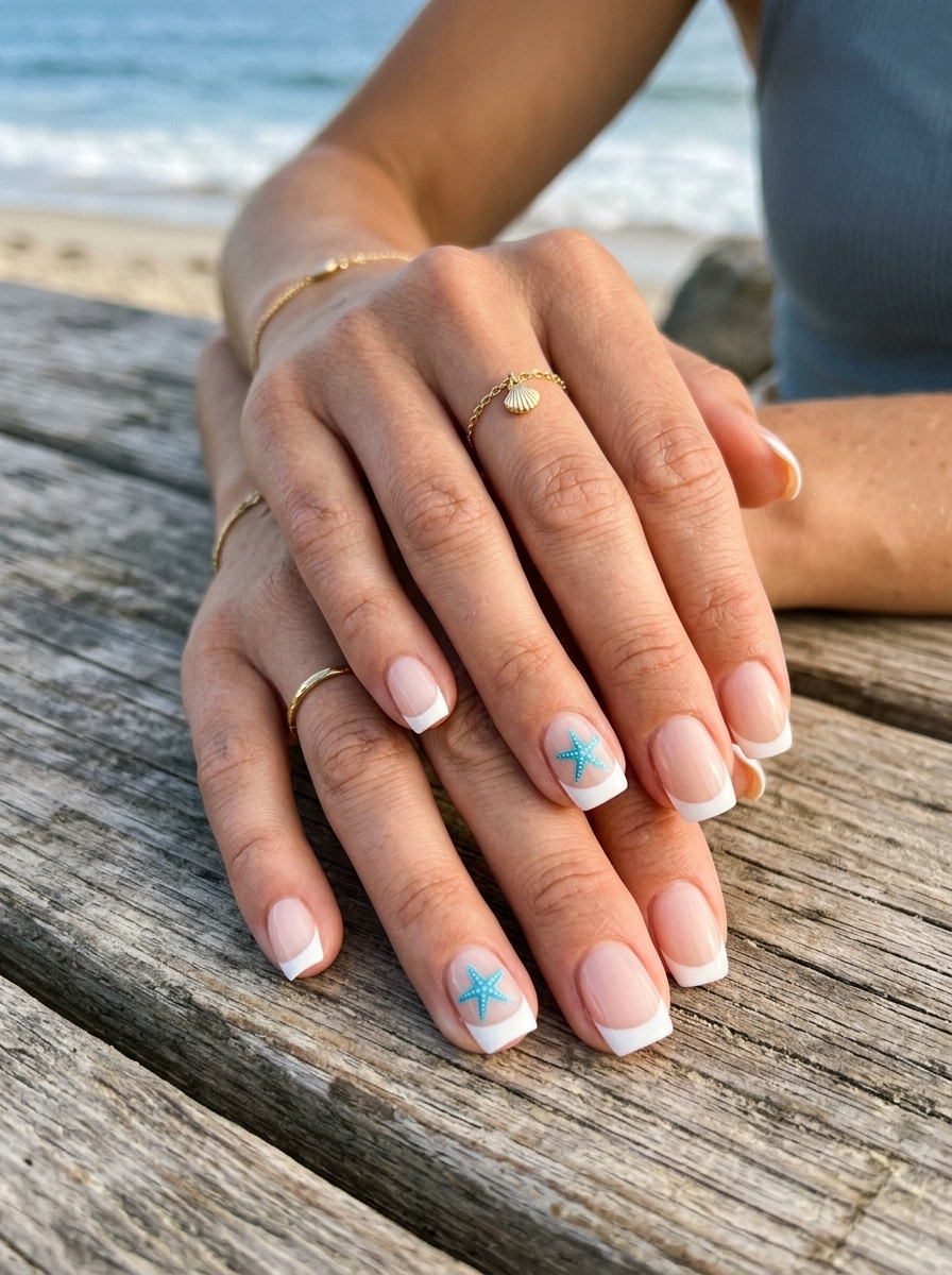 4. French Starfish Surfside Nails