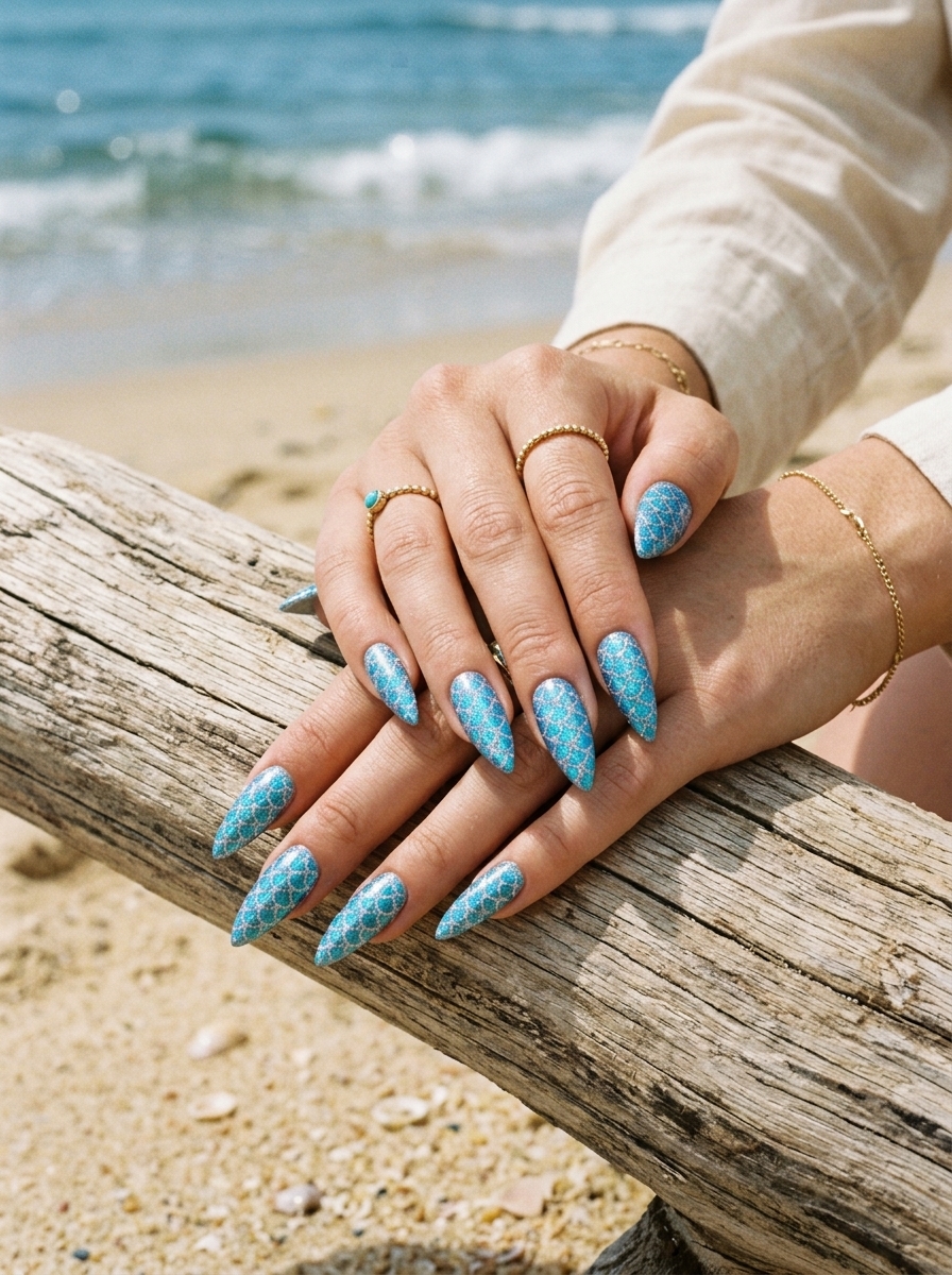 8. Holo Scales Surfside Nails