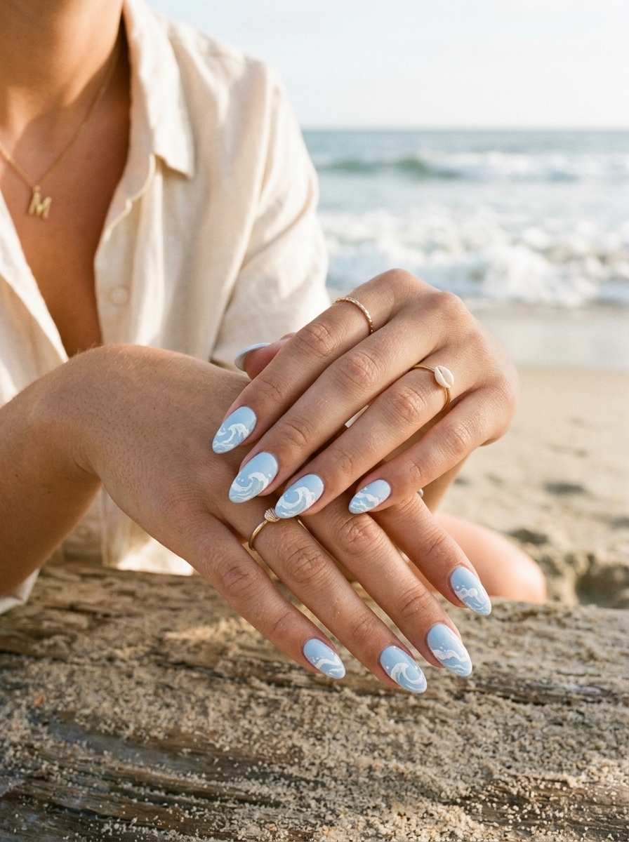 19. Pastel Waves Surfside Nails