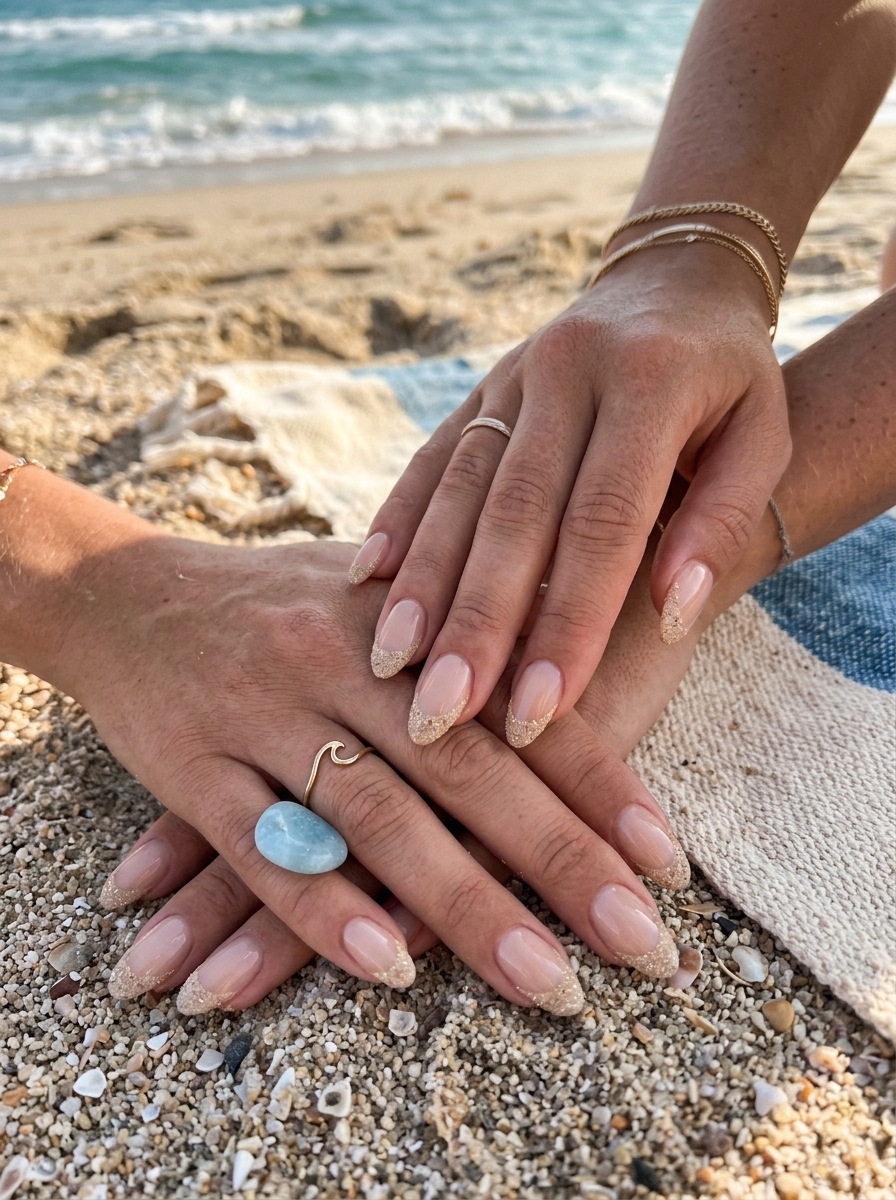 23. Sandy French Surfside Nails