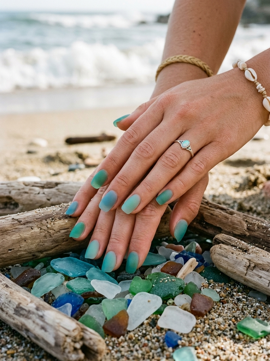 24. Sea Glass Surfside Nails