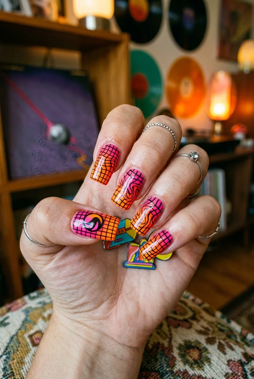 30 Tame Impala Nail Art Designs to Rock Your Next Concert 34 How to Achieve the Warped Melting Grid Pattern
