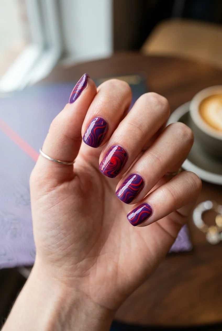30 Tame Impala Nail Art Designs to Rock Your Next Concert 36 Abstract Linework Inspired by the Currents Album