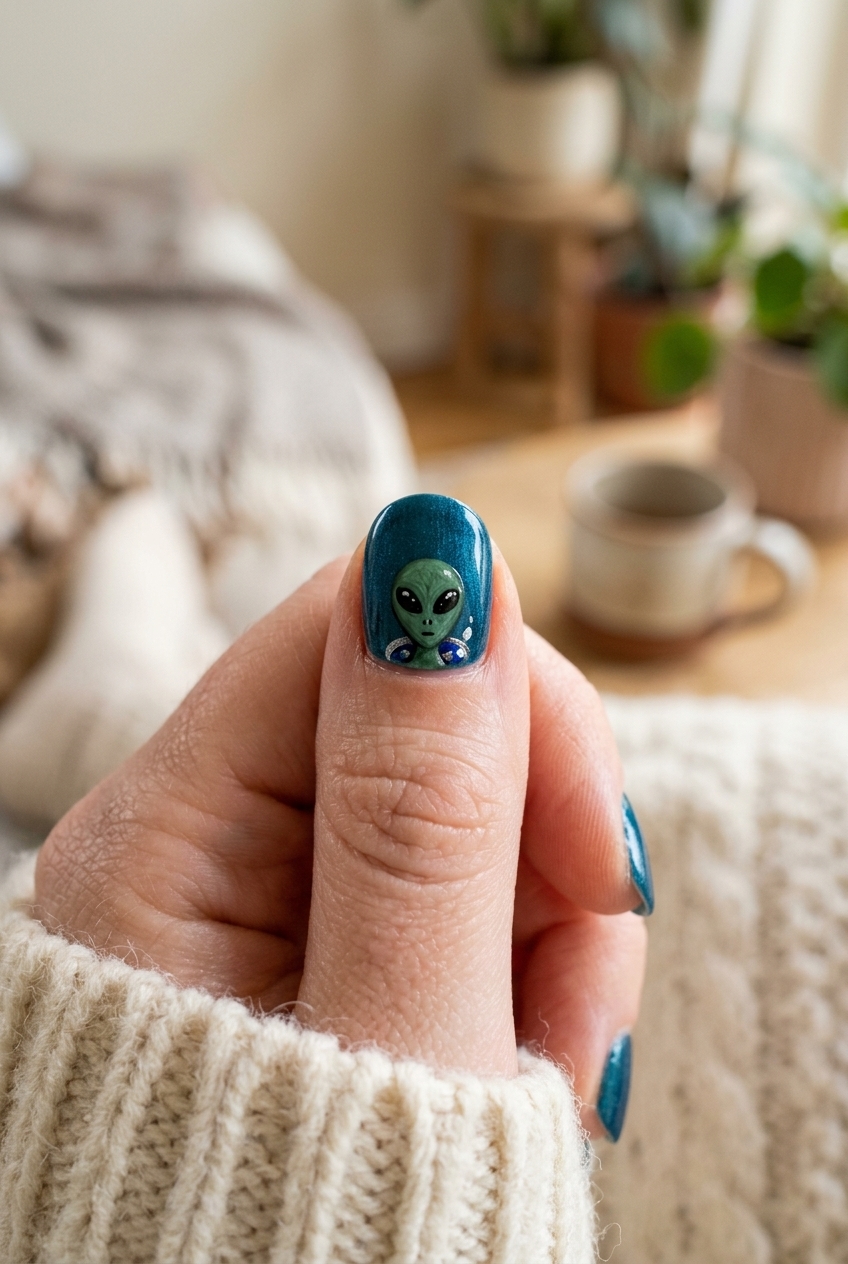 13. Tiny Hand-Painted Alien Heads