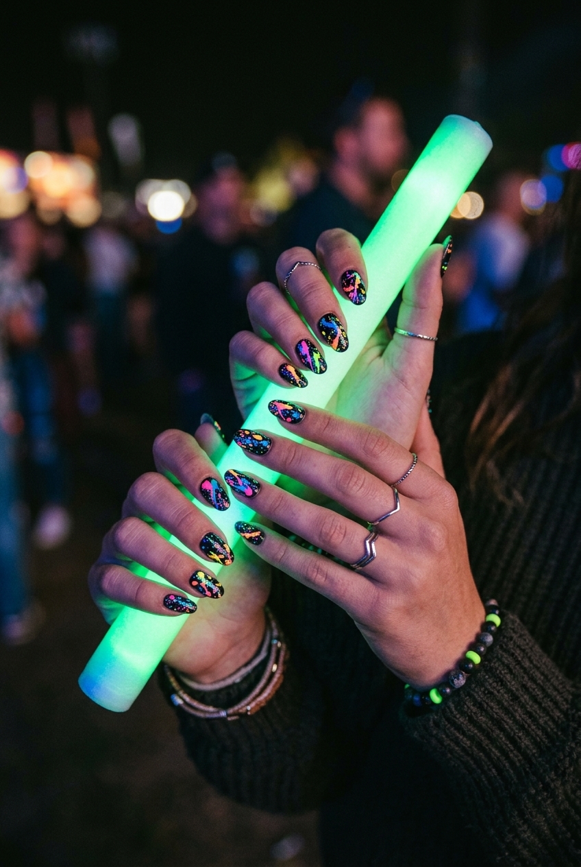27. Bright Neon Splatter Paint Design