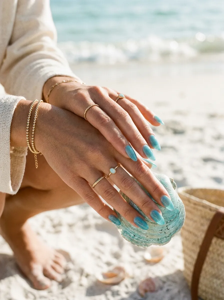 Chrome Silver Glaze: Mirror-Like Finishes for Sleek Resort Travel - perfect vacation nails idea