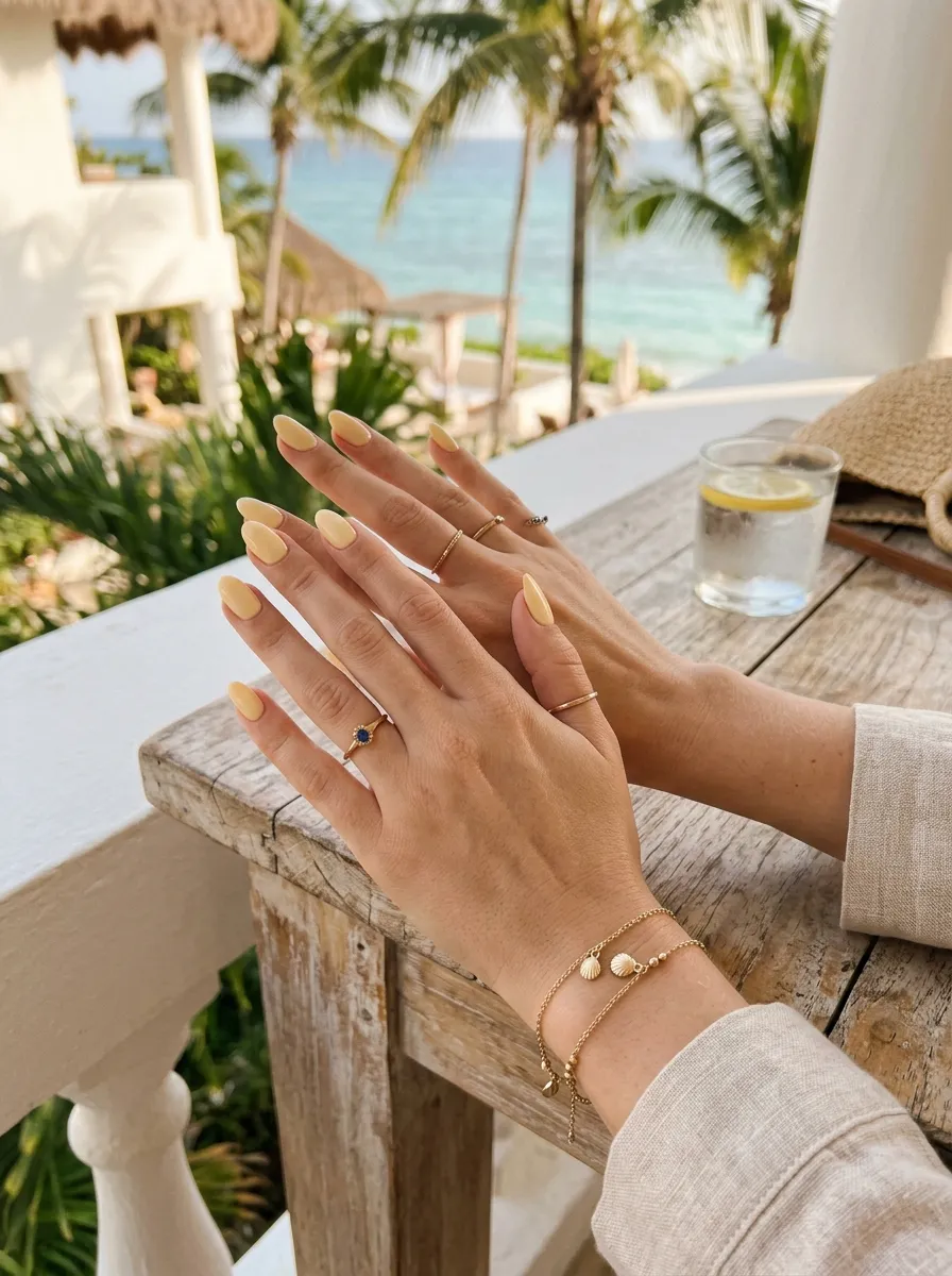 Coconut Cream White: The Ultimate Clean Girl Aesthetic for Summer Holidays - perfect vacation nails idea
