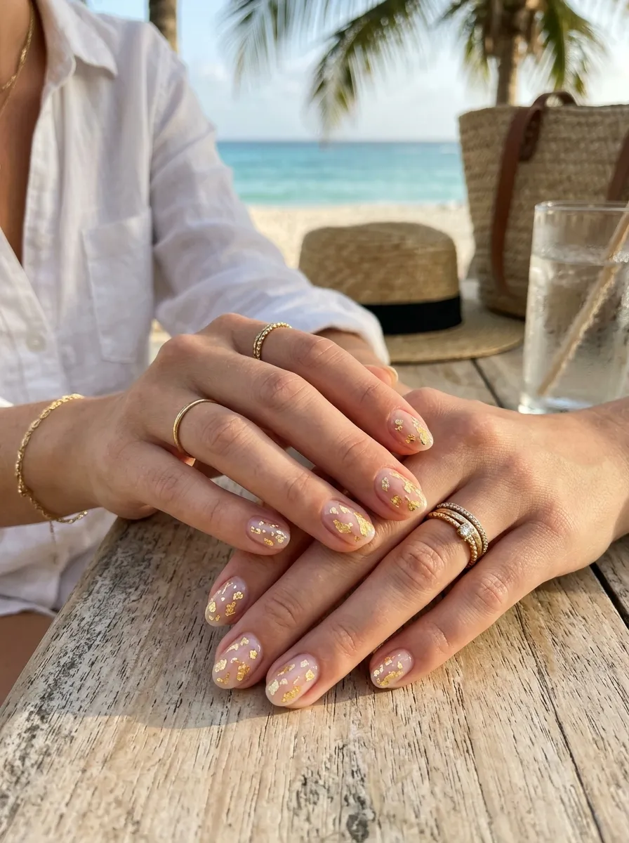 Sea Glass Aquamarine: Semi-Sheer Matte Finishes for Coastal Elegance - perfect vacation nails idea
