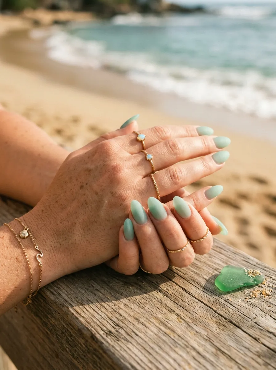 Navy Matte Sophistication: Darker Tones that Work Perfectly for Summer Cruises - perfect vacation nails idea