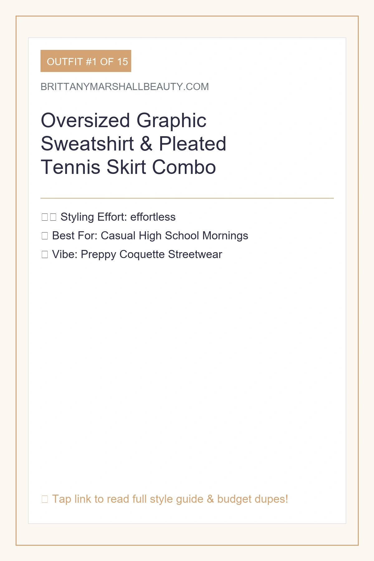 first day of school outfit - Oversized Graphic Sweatshirt & Pleated Tennis Skirt Combo