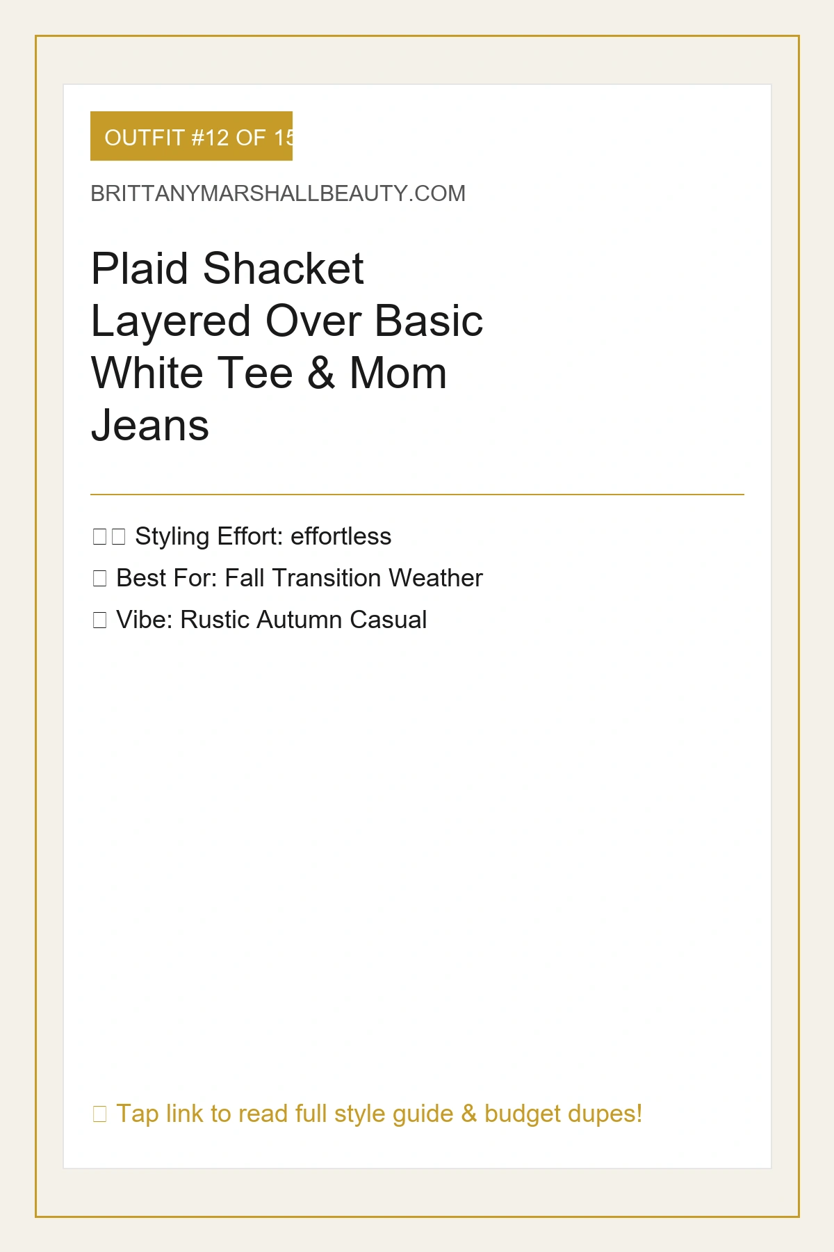 first day of school outfit - Plaid Shacket Layered Over Basic White Tee & Mom Jeans