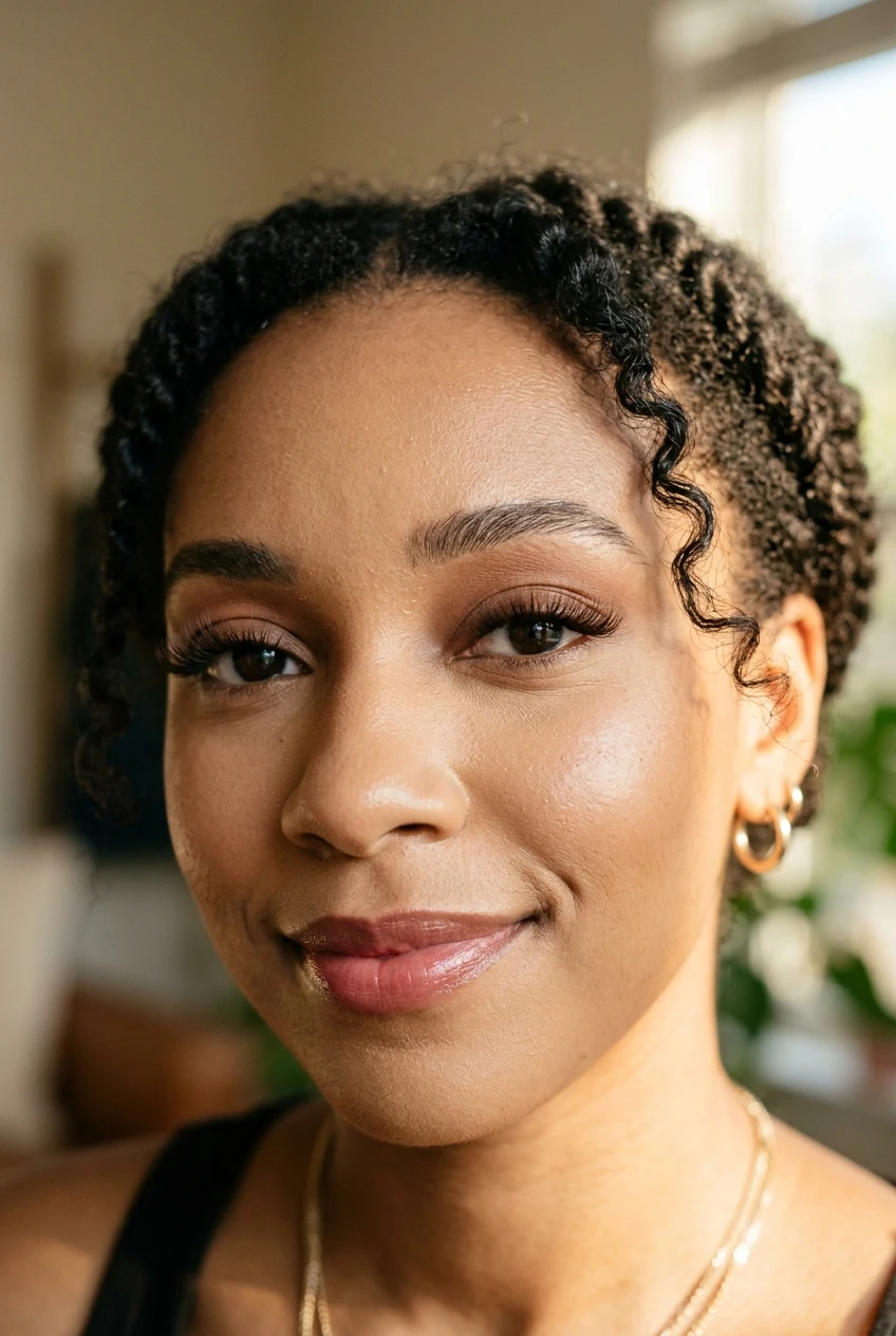 7. Brown-Black Ombré Anime Hybrid for Subtle Everyday Definition - anime lashes black women (AI Generated Image)
