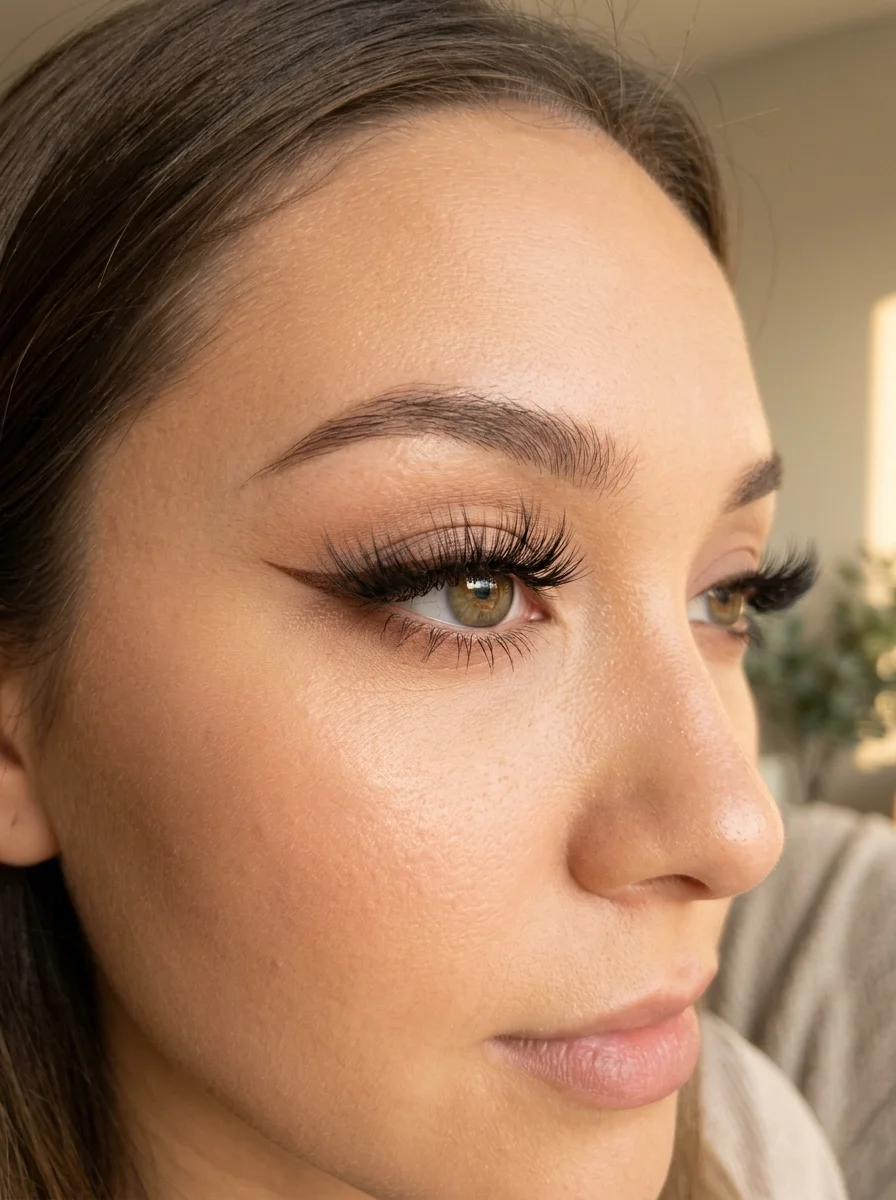 Accentuating Cat-Eye Flare Lashes for Almond Eye Shapes - lashes fake eyelashes (AI Generated Image)