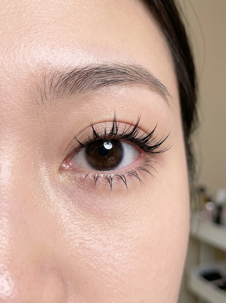 10 Best Anime Lash Maps for Every Eye Shape & Style (2026) 15 3. Delicate Manhua Spikes with Inverted Lower Lash Accents - anime lash map (AI Generated Image)